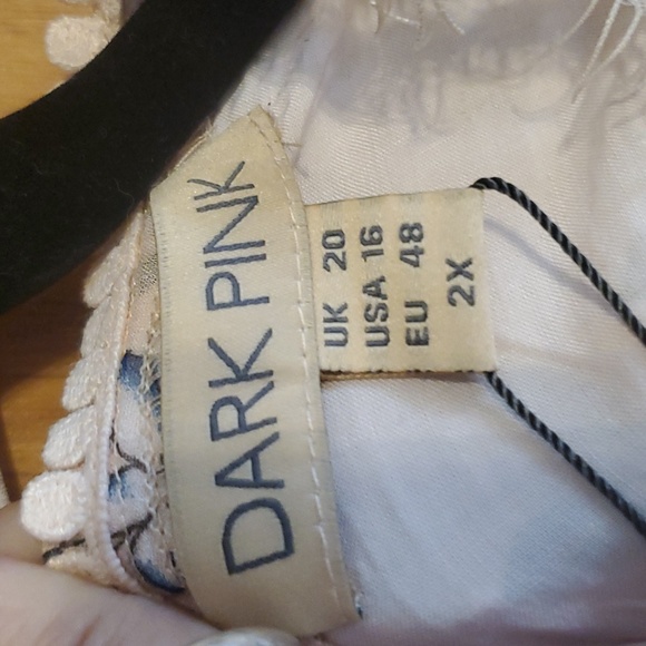 NWT Dark Pink Maxi Light Pink Floral Dress Size 2X - Picture 3 of 4